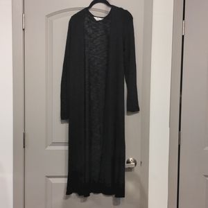 Knee length long lightweight witchy cardigan